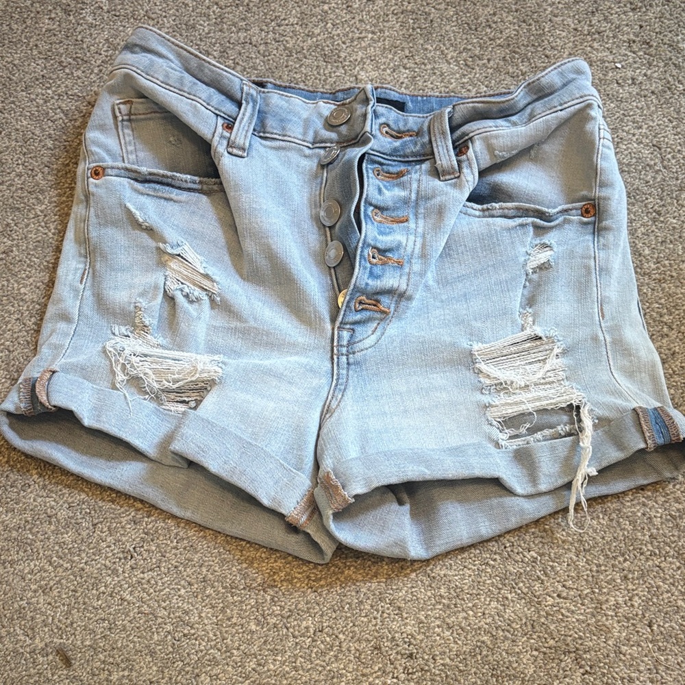 Aeropostale Light Blue Ripped Jean Shorts